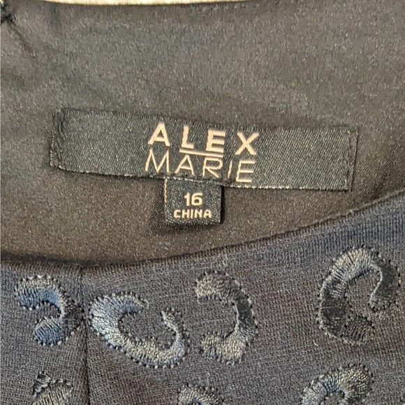 Alex Marie Black Animal Print Knee Length Dress Size 16 NWT - Picture 4 of 4